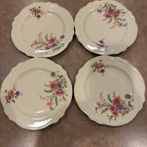 Floral Patterned Ceramic Plates Set